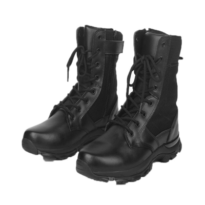 Botas pretas táticas de couro genuínas da engrenagem exterior tática 8&quot; botas impermeáveis do exército da altura