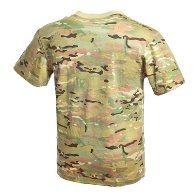Da camisa militar do exército T do algodão combate 100% durável da camuflagem