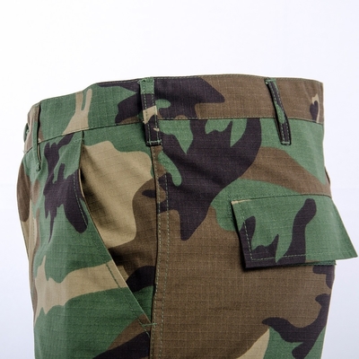 Camuflagem impermeável tática tecida da floresta do OEM das calças curtos dos militares