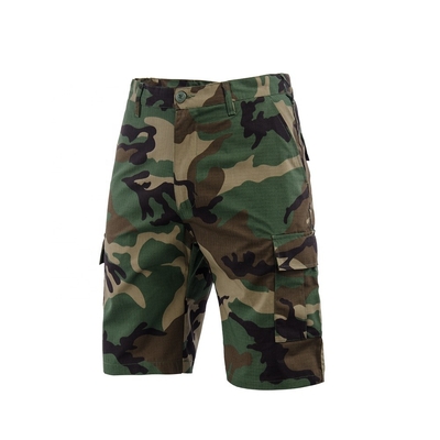 qualidade  Woven Military Men Tactical Short Pants OEM Waterproof Woodland Camo fábrica