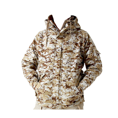 Adultos Jaquetas Tácticas Homens Camuflagem à prova de vento Cadeira Collar Fibra de Poliéster com Zipper