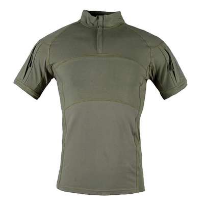 Camisa de rã Manga curta Desporto ao ar livre Acampamento Camisa tática Manga curta com bolsos no braço