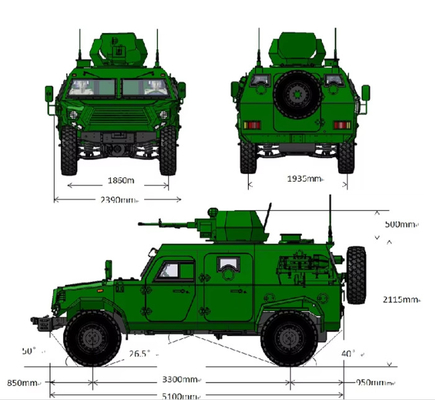 800cc Disposição do motor 3 veículos blindados militares anfíbios