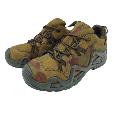 Botas táticas de combate absorvedoras de choque de couro durável de salto plano de tornozelo