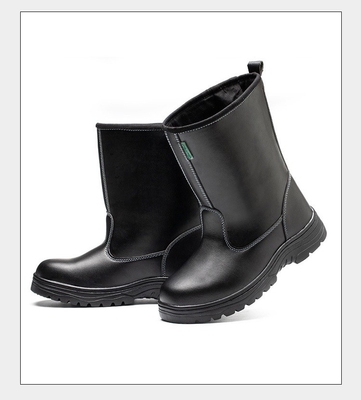 Anti-quebrando Anti-punhalando Calor preto High-top Proteção do trabalho botas Soldar sapatos de trabalho fechados