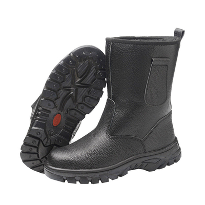Anti-quebrando Anti-punhalando Calor preto High-top Proteção do trabalho botas Soldar sapatos de trabalho fechados