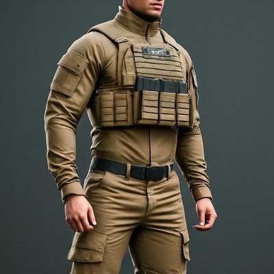 Vestuário tático militar profissional para uma funcionalidade ótima