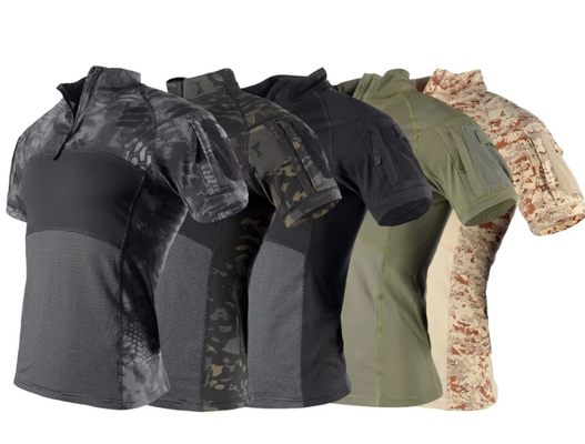 Uniforme tático de manga curta fato tático camuflagem roupa de desporto de verão de secagem rápida