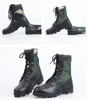 Botas de trabalho tático de alta qualidade para homens Botas de combate pretas para motocicletas Botas de defesa de caminhada