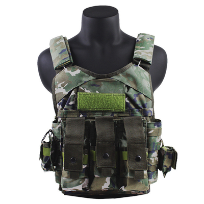 Colete táctico fantasma multifuncional resistente ao desgaste com painel à prova de balas Traje de treino ao ar livre Camuflagem de oito peças