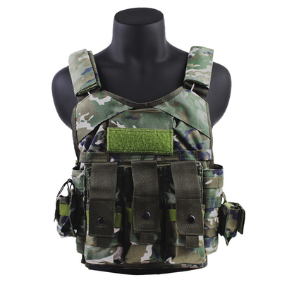 Colete táctico fantasma multifuncional resistente ao desgaste com painel à prova de balas Traje de treino ao ar livre Camuflagem de oito peças