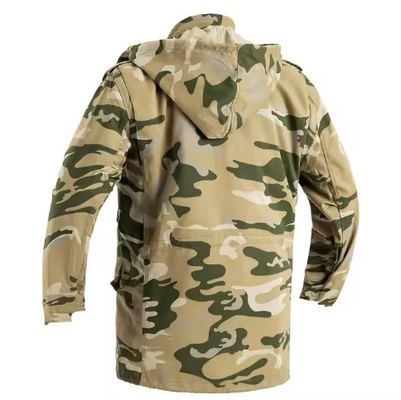 T65/C35 Homens de tecido sólido Militar Tático Casacos e calças de manga longa com couro dividido