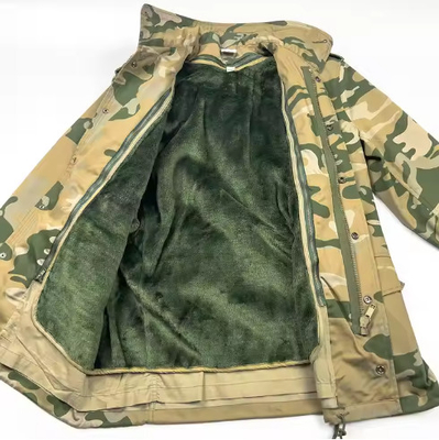 T65/C35 Homens de tecido sólido Militar Tático Casacos e calças de manga longa com couro dividido