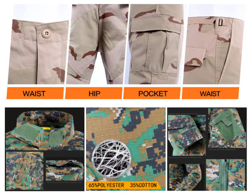 Treinamento tático masculino Pantalhões de outdoor Kneepads Camo Roupas de trabalho personalizadas Calças compridas