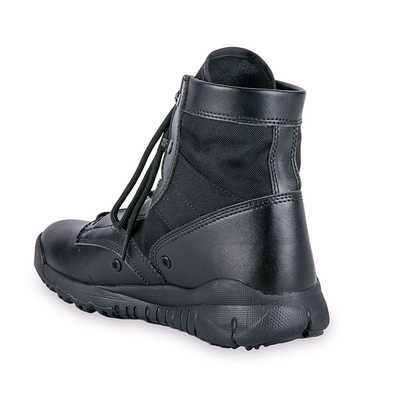 Botas táticas de meio calcanhar com encaixe de couro impermeável fechamento / revestimento de algodão