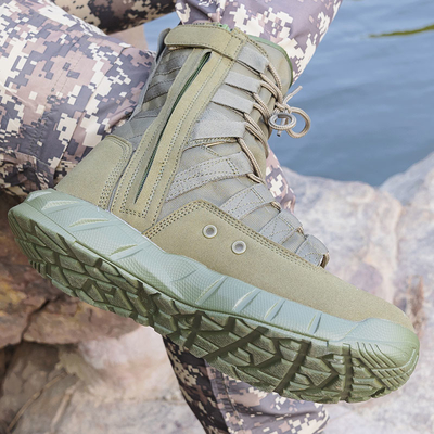 Botas táticas de combate profissionais para a aplicação da lei e militares, de revestimento de couro de algodão