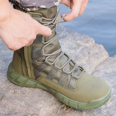Botas táticas de combate profissionais para a aplicação da lei e militares, de revestimento de couro de algodão