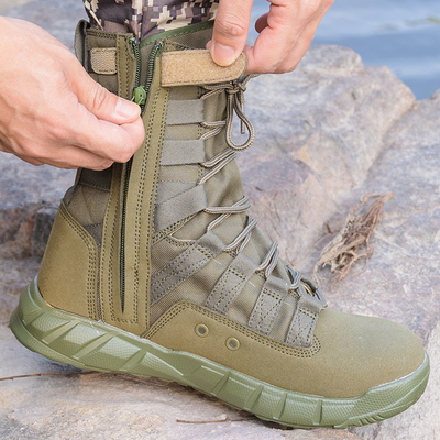 Botas táticas de combate profissionais para a aplicação da lei e militares, de revestimento de couro de algodão