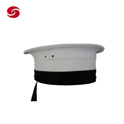 Equipamento tático personalizado com poliéster / material de algodão chapéu de oficial branco