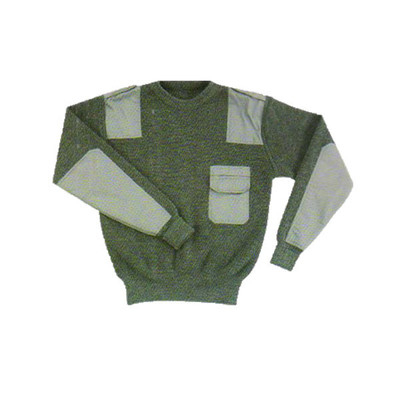 Uniforme Customizado Bolso de Peito V-Neck Pullover de Vestido Tricoteado Suéter de Vestido Táctico