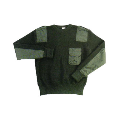 Uniforme Customizado Bolso de Peito V-Neck Pullover de Vestido Tricoteado Suéter de Vestido Táctico