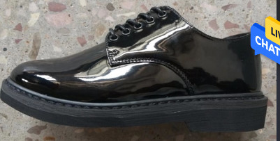 Oficial de exército de borracha Shoes de Outsole das sapatas formais brilhantes pretas de couro da vaca