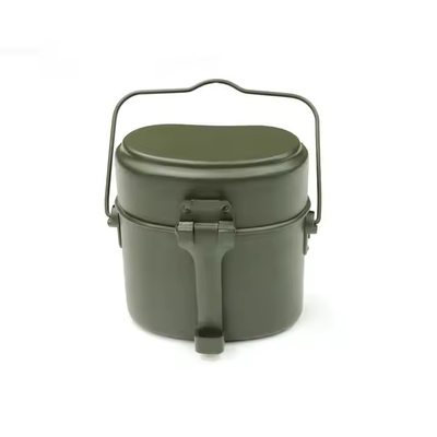 Canteira Táctica Caldeira de Alumínio Verde de Oliveira 3 Peças Caixa de Almoço Equipamento Táctico de Exterior