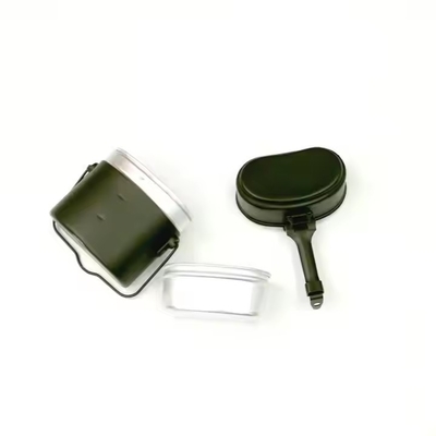 Canteira Táctica Caldeira de Alumínio Verde de Oliveira 3 Peças Caixa de Almoço Equipamento Táctico de Exterior