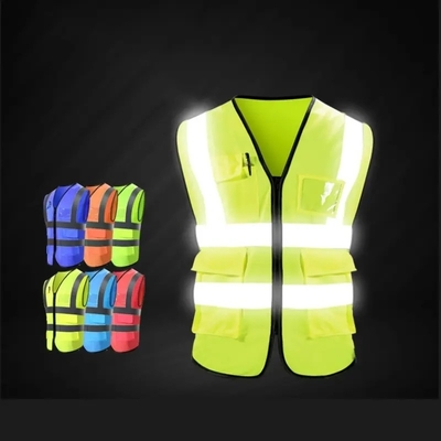 Vestido de trabalho de chapéu de alta visibilidade colete de segurança reflector com reflector para segurança no local de trabalho