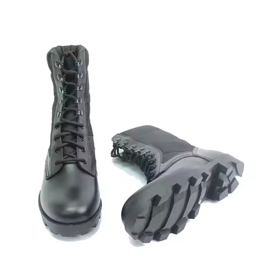 Botas de couro preto de grãos completos de segurança de borracha de sola dura PU de couro genuíno Botas de desporto para homens