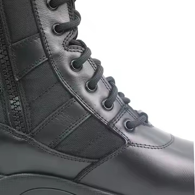 Botas de couro preto de grãos completos de segurança de borracha de sola dura PU de couro genuíno Botas de desporto para homens
