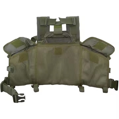 Material de nylon verde Táctico de peito equipado com bolsa de revista para treinamento tático e atividades ao ar livre