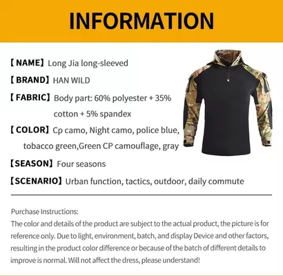 Camouflagem Traje Táctico de Proteção com Capuz Camiseta e Calças de Capoeira
