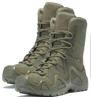 Fábrica a retalho High-Top Couro Marrom Desportos ao ar livre Sobrevivência Deserto Segurança Botas de Combate Táctico