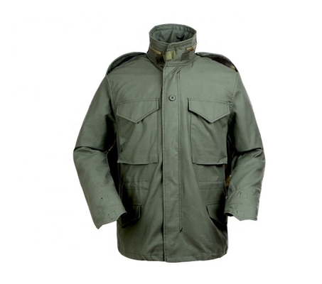 Revestimento militar Windproof tecido Olive Green Army Jacket 220g-270g da textura